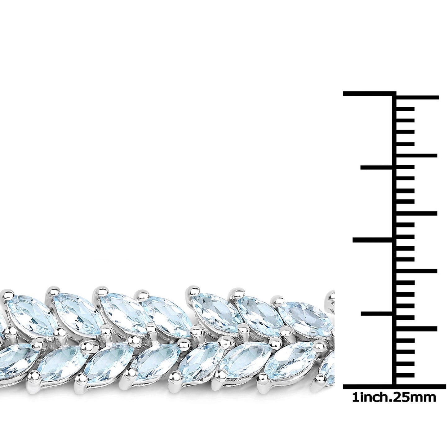 15.04 ct. Genuine Blue Topaz .925 Sterling Silver Bracelet
