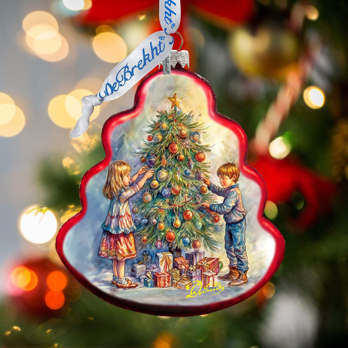 Love Among the Branches Tree Glass Ornament by G. Debrekht - Christmas Decor - 762-032