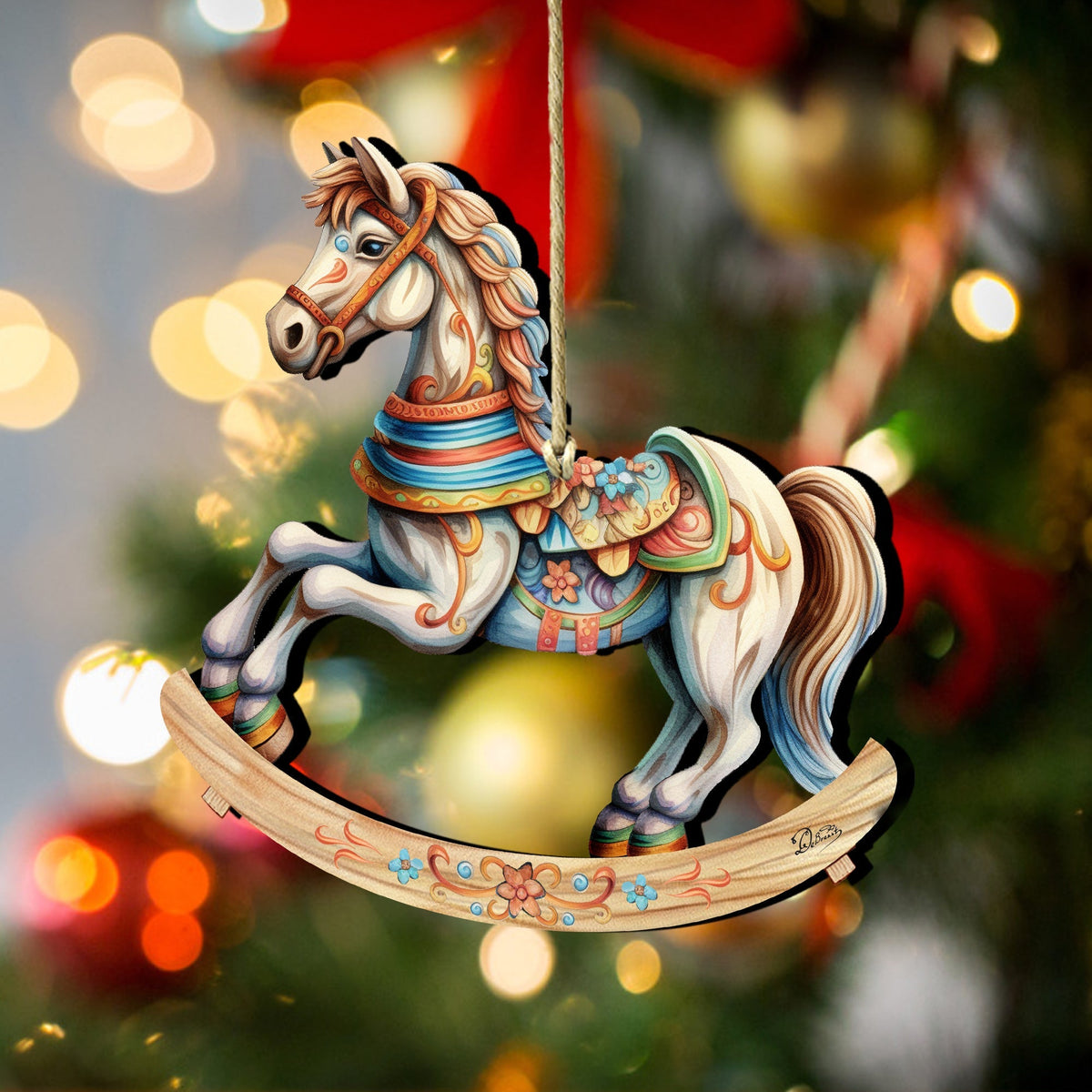 Rocking Horse Wooden Ornaments by G. Debrekht - Christmas Decor - 8100196-1