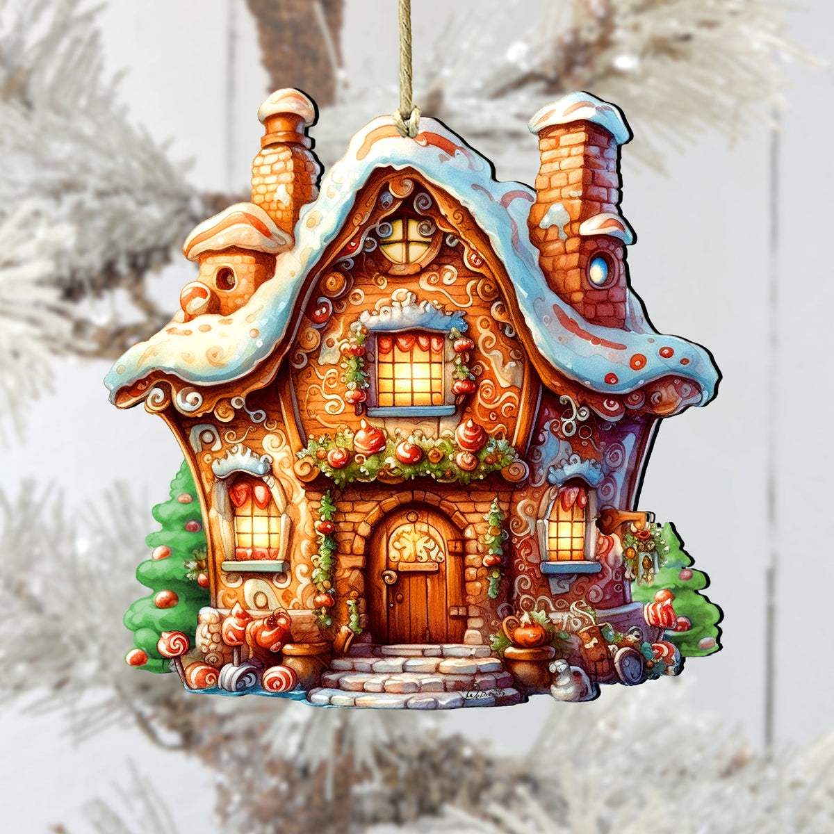Fairy Tale House Wooden Ornaments by G. Debrekht - Christmas Decor - 8100191-1