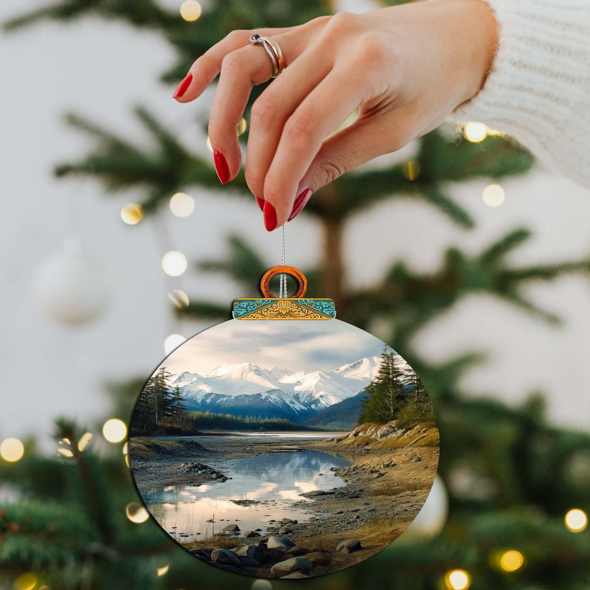The Majesty of Alaskan Wilderness Wooden Ornaments by G.Debrekht - Wildlife Holiday Decor - 870074