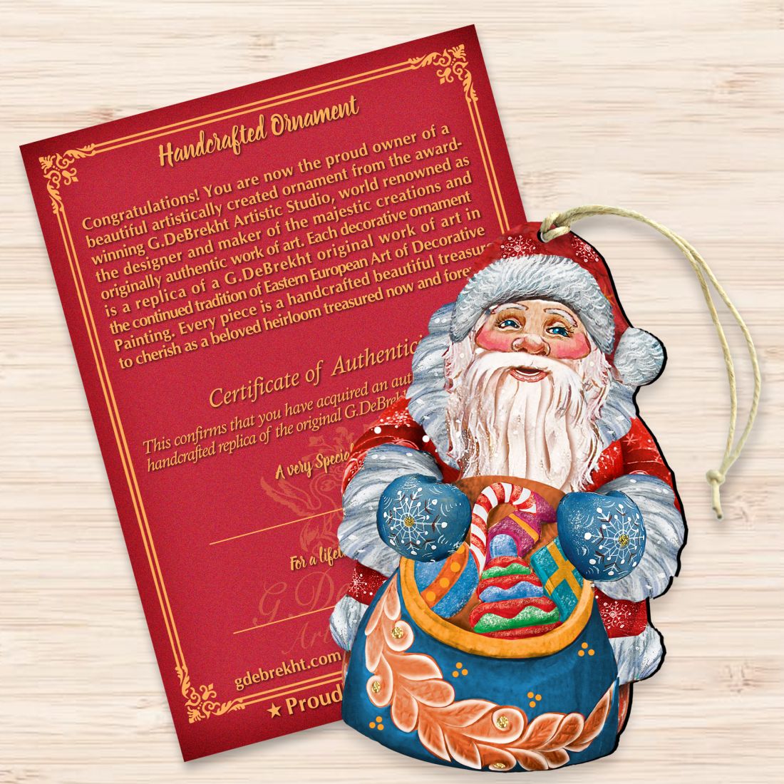 Birdie Santa Christmas Wooden Ornaments by G. DeBrekht - Christmas Santa Snowman Decor - 8117902