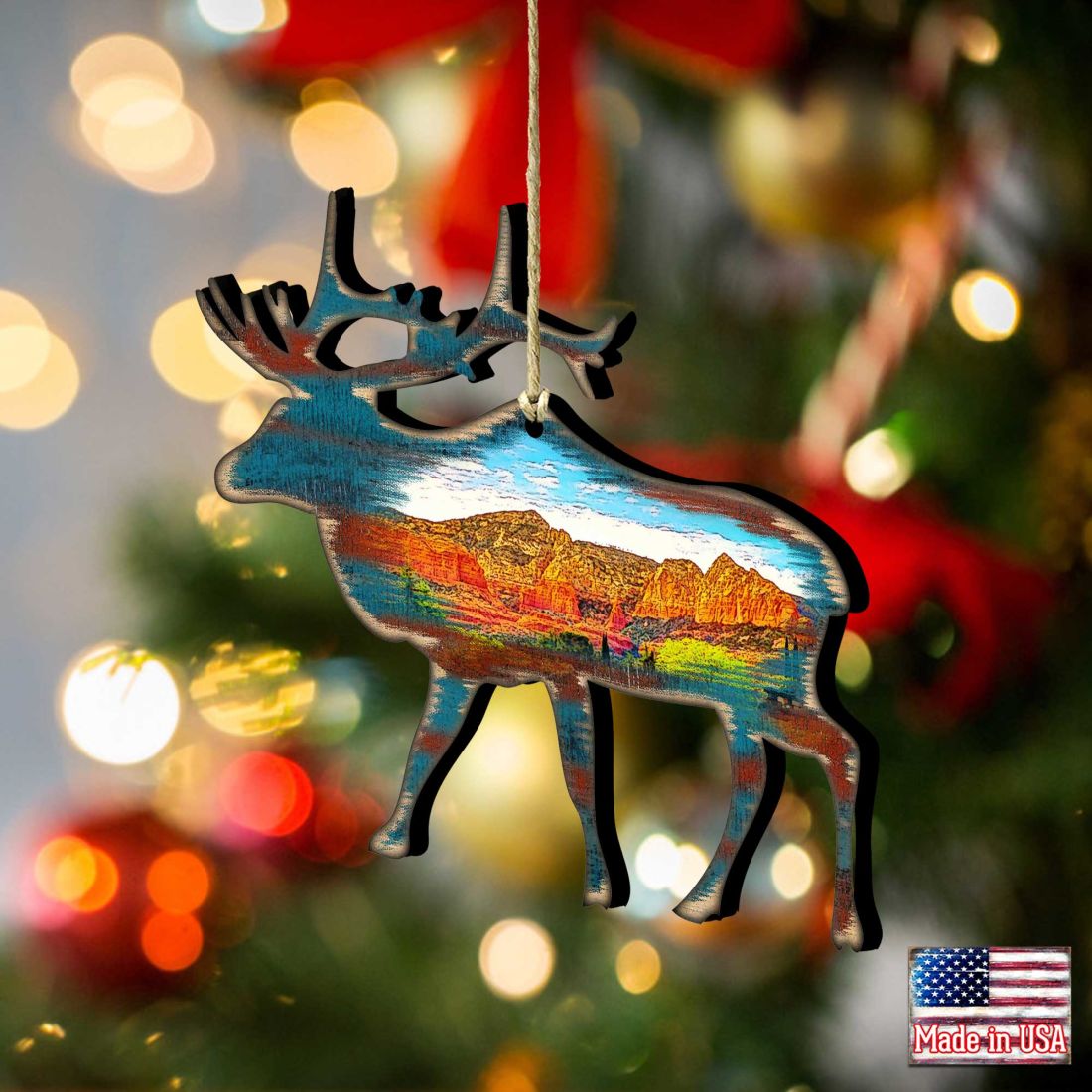 Elk Wooden Ornaments by Nature Wonders - Wildlife Holiday Decor - 8198221