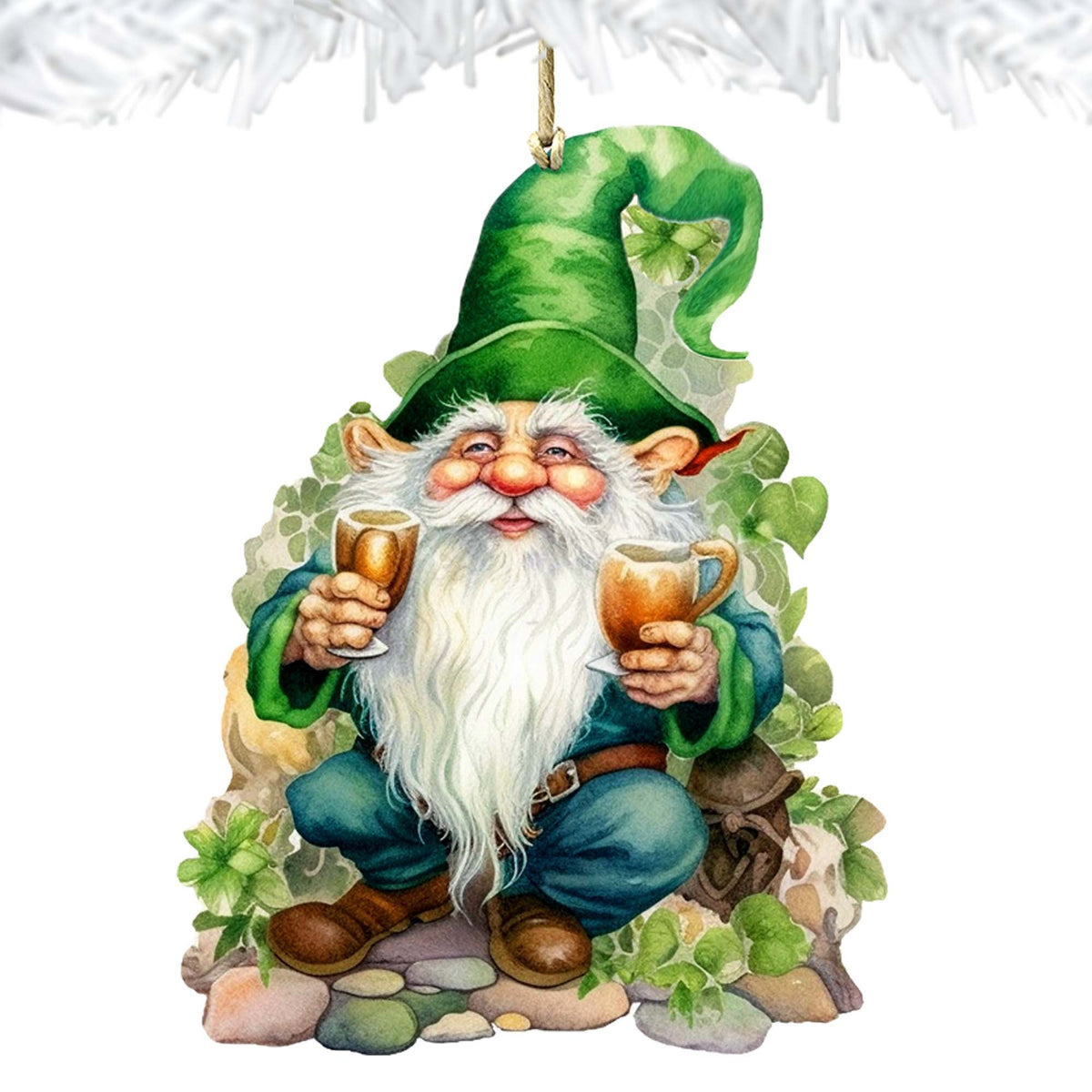 Lucky Leprechaun Wooden Ornaments by G. DeBrekht Easter Spring Decor - 8652778