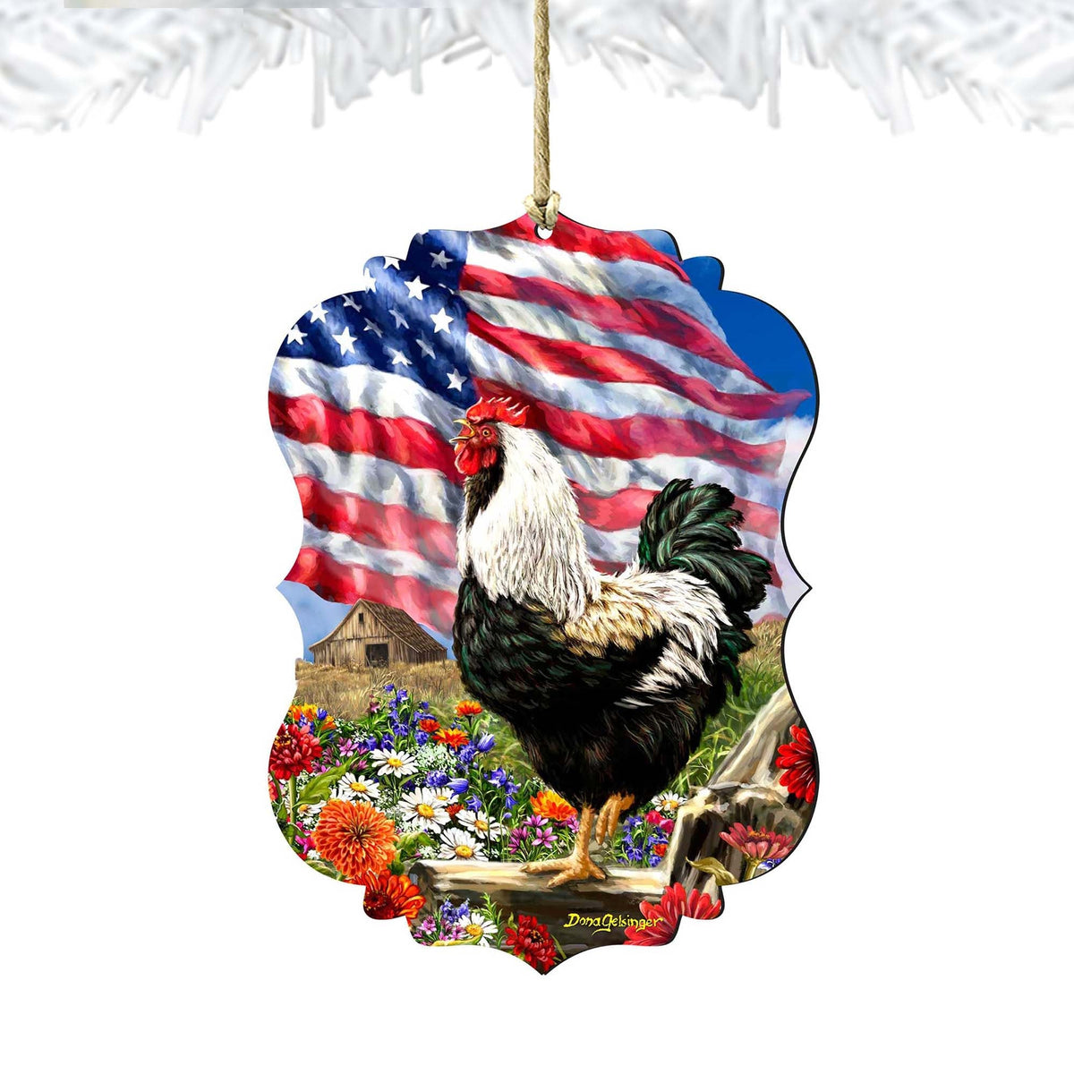 Morning in America Wooden Ornaments by Gelsinger - American Patriotic Decor - 8467104-DG