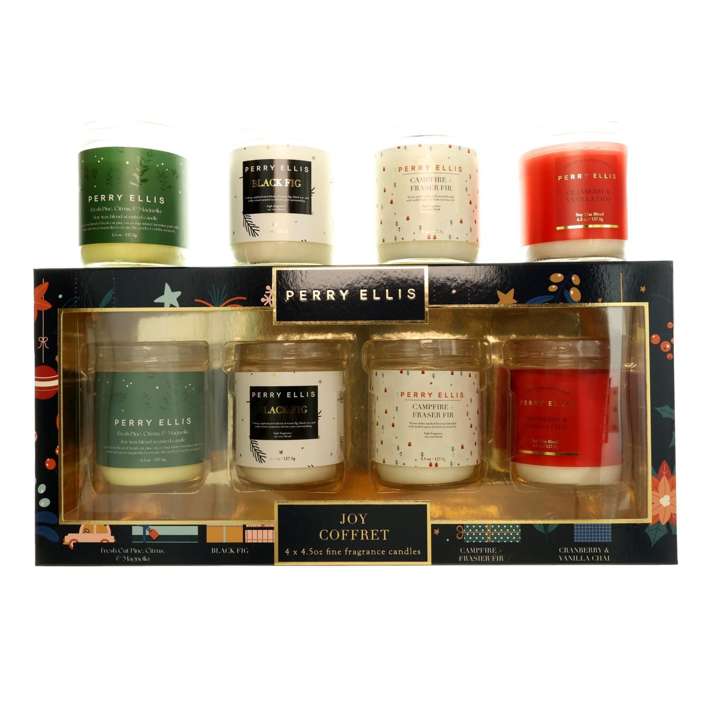 Perry Ellis Joy Coffret, 4 Piece Variety Candle Set - Set