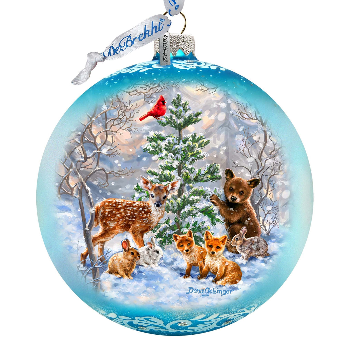Forest Friends Lg Glass Ornament by D. Gelsinger - Christmas Decor - 73949