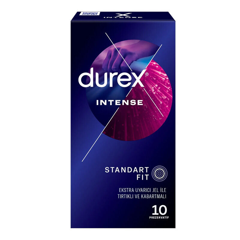 Durex Intense Ribbed & Dotted Condoms with Stimulating Gel 10-Pack