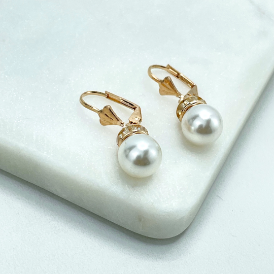 Boucles d'oreilles pendantes en perles remplies d'or 18 carats Luxus Accessories - Boucles d'oreilles classiques