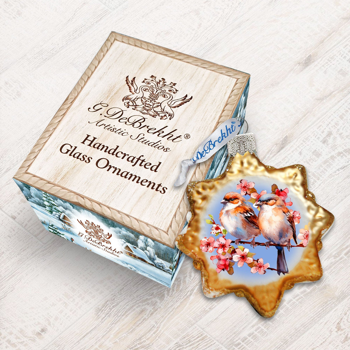 Spring Sparrows Mercury Glass Ornaments by G. Debrekht - Wildlife Holiday Decor - 776008