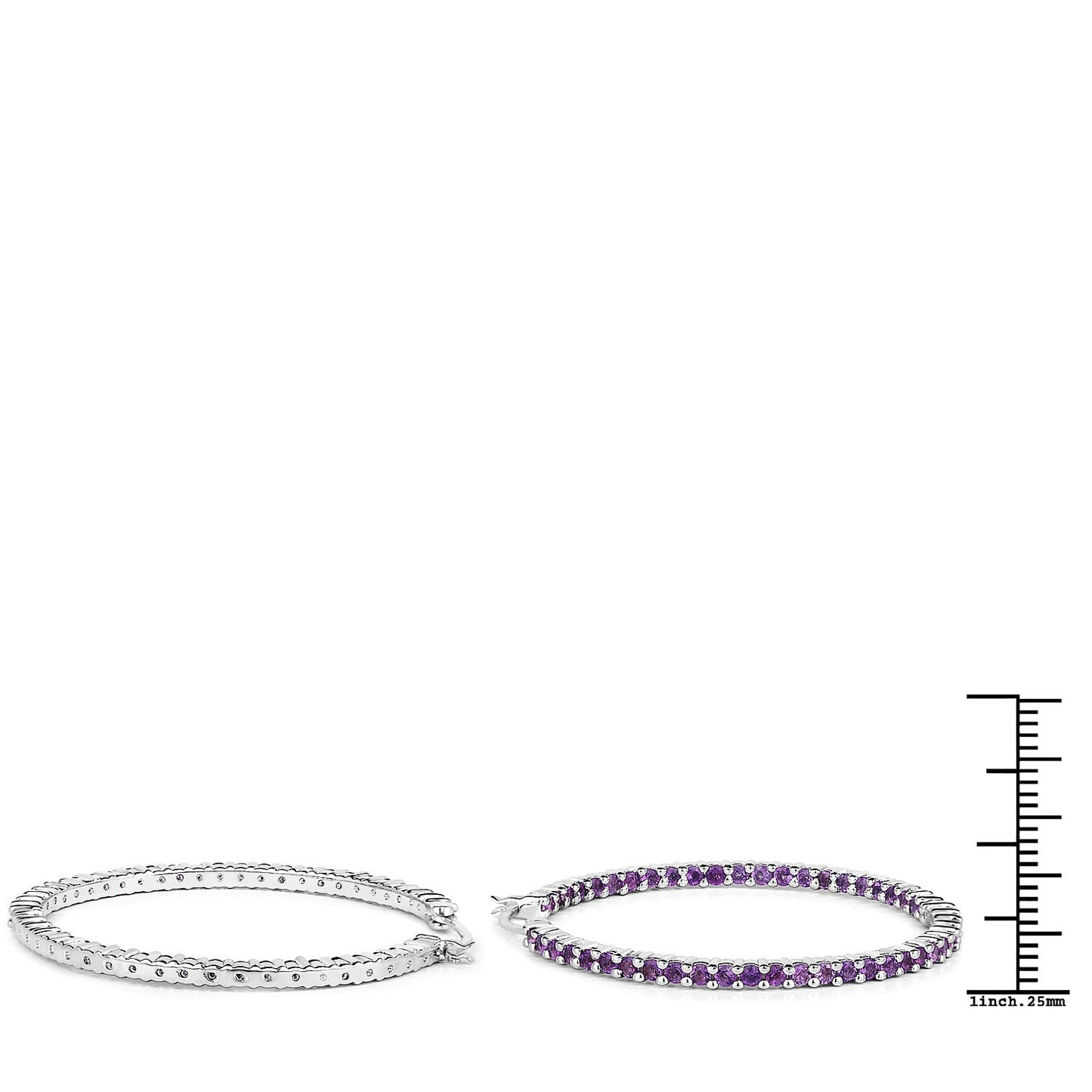 3.00 ct. Genuine Amethyst .925 Sterling Silver Earrings