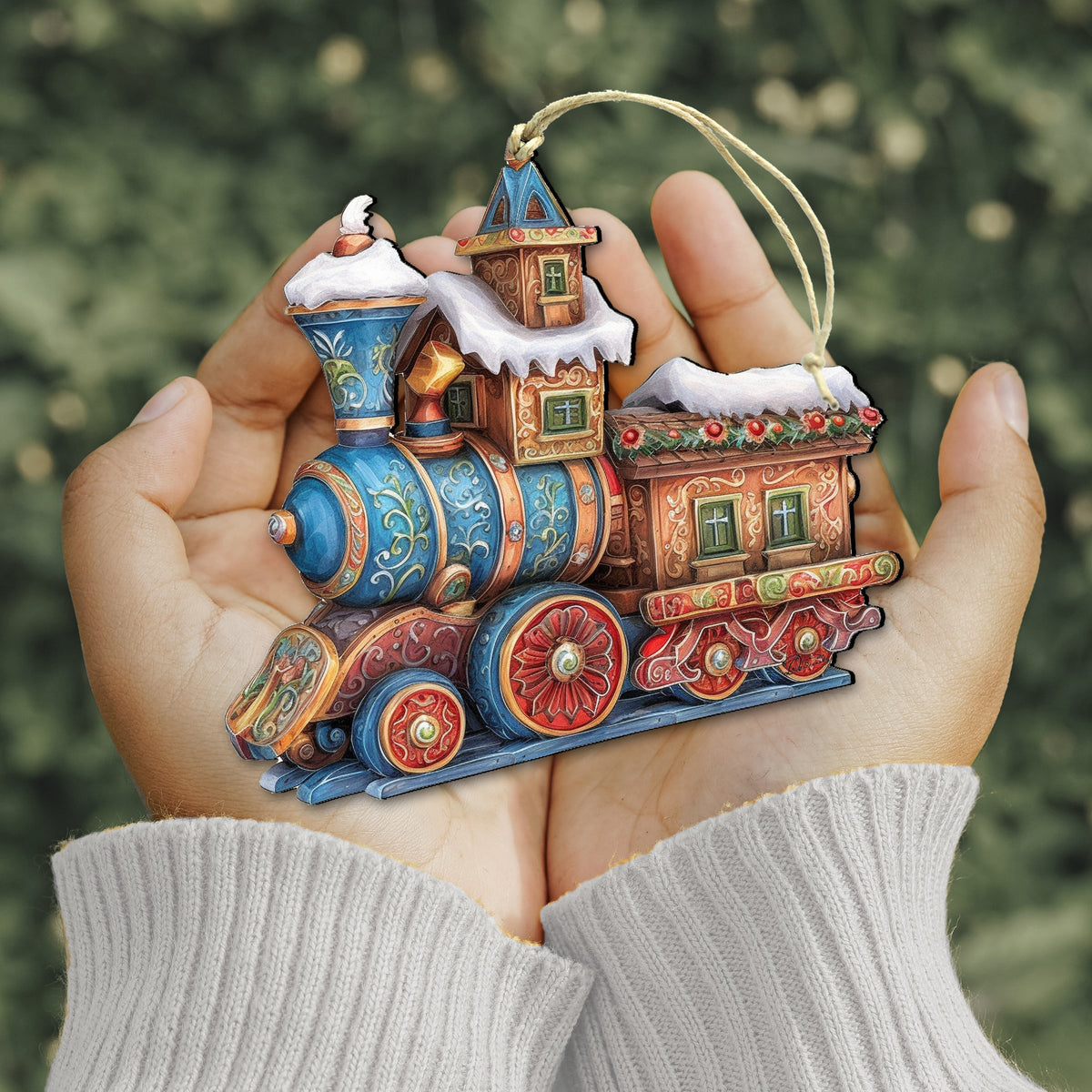 Christmas Train Wooden Ornaments by G. Debrekht - Christmas Decor - 8100198-1