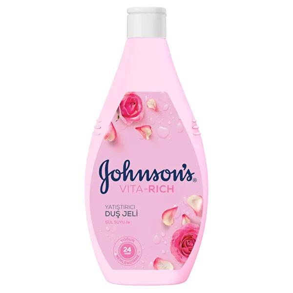 Johnson's Vita-Rich Rose Water Shower Gel - Moisturizing, Soothing, 24hr Hydration