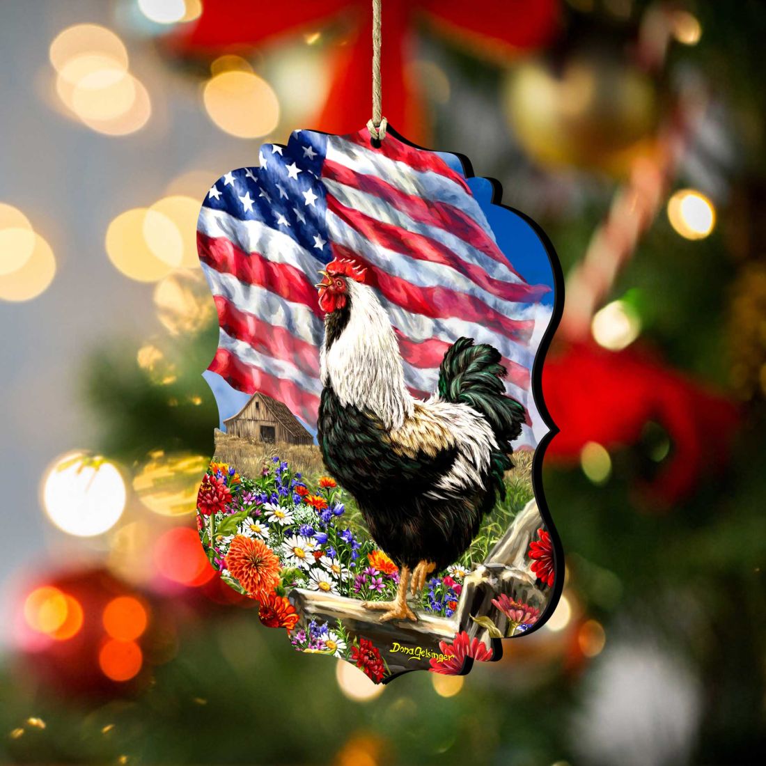 Morning in America Wooden Ornaments by Gelsinger - American Patriotic Decor - 8467104-DG