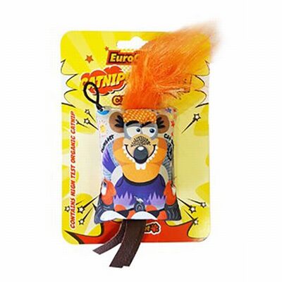Eurocat Orange Hair Mouse Cat Toy with Catnip 21cm