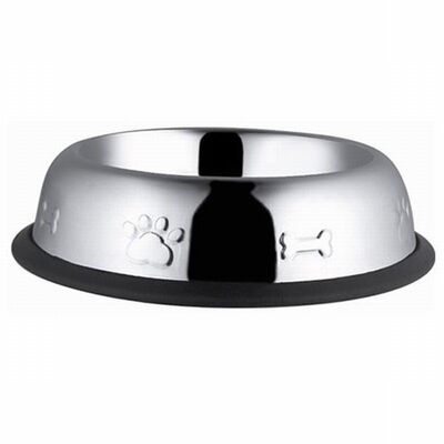 Eurodog Patterned Oval Metal Pet Bowl for Cats & Small Dogs 8oz