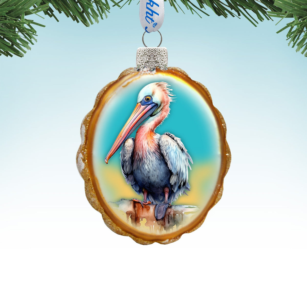 Pelican Mercury Glass Ornaments by G. Debrekht - Wildlife Holiday Decor - 776009