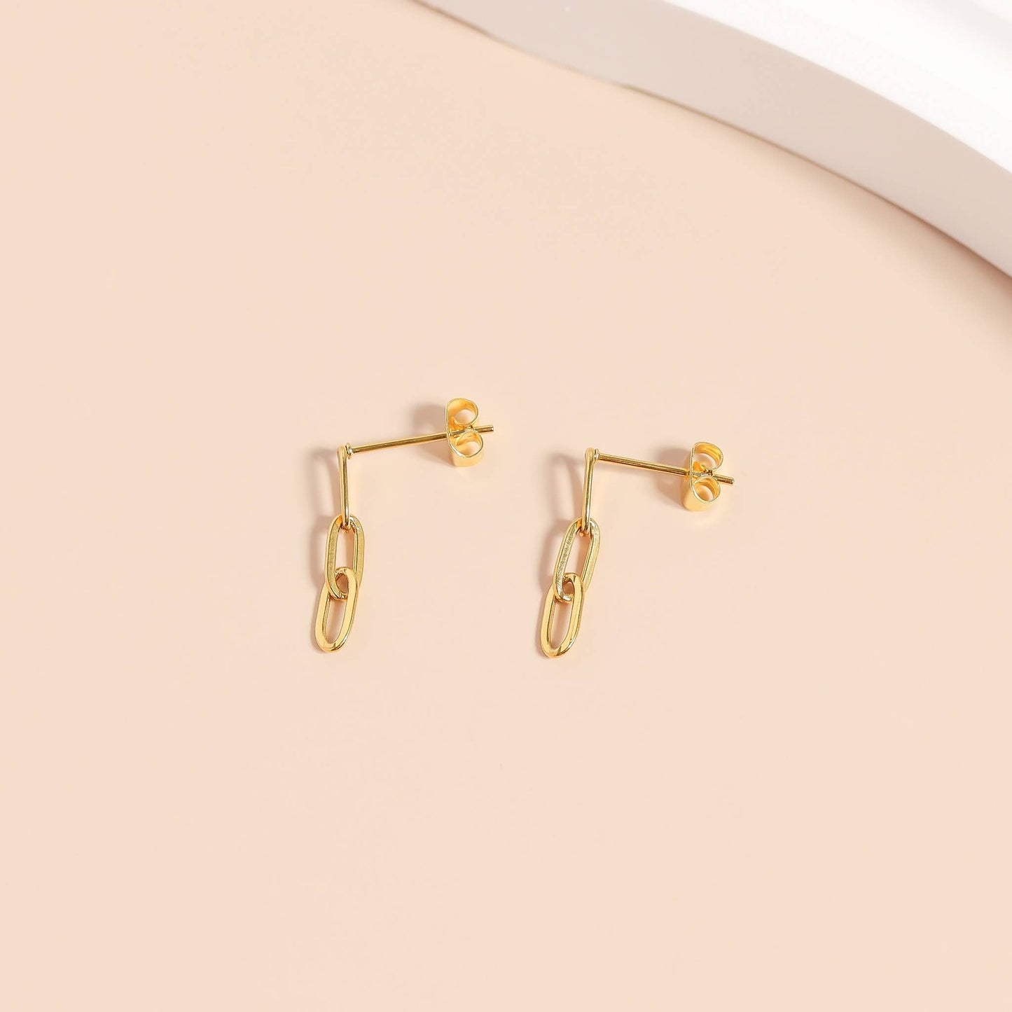 Boucles d'oreilles trombone en acier inoxydable