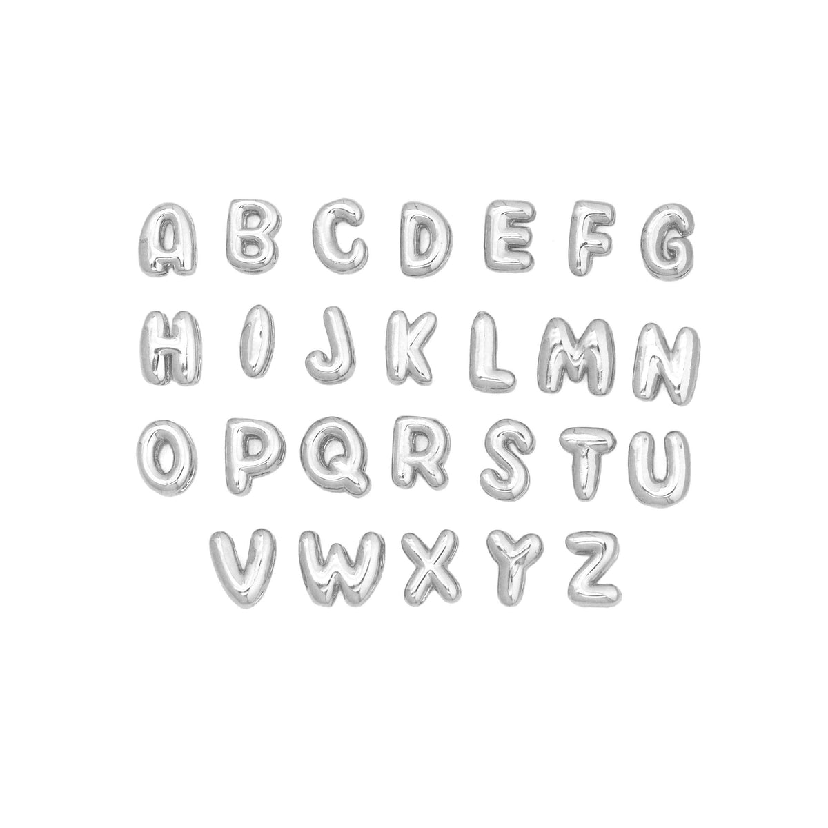 Gold Silver Cute Bubble Initial Charm, Alphabet Name Letter Charm,sku#LD700