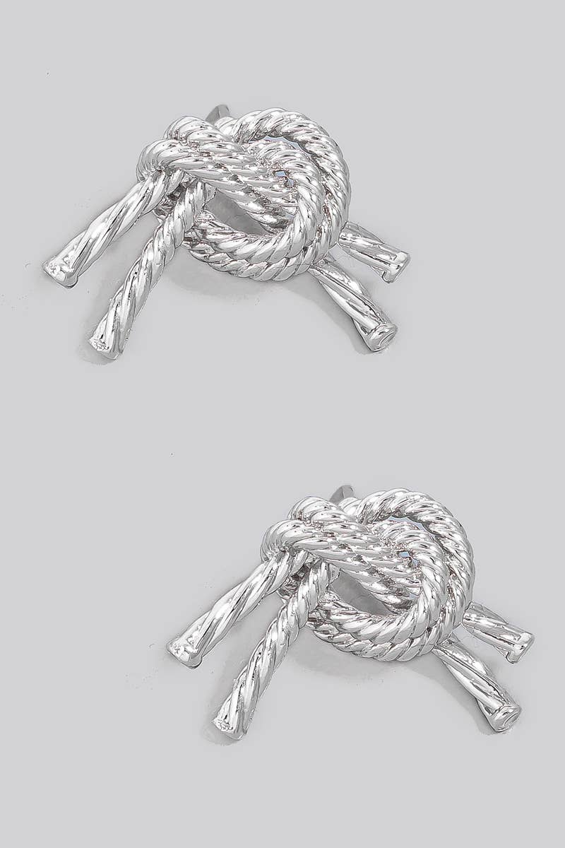 Boucles d'oreilles clous nouées corde métallisée The Looks by Fame