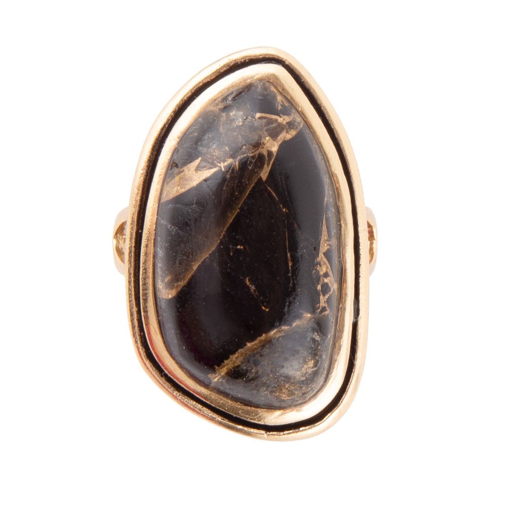 Gold Infused Black Matrix Ring