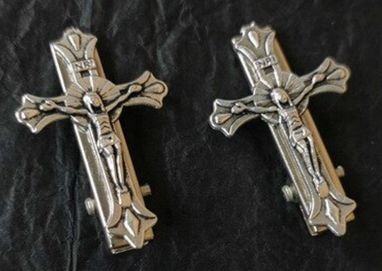 cross crucifix hair clips mini clip barrettes vintage silver crosses hairpin jewelry hairstyles accessories jewellery