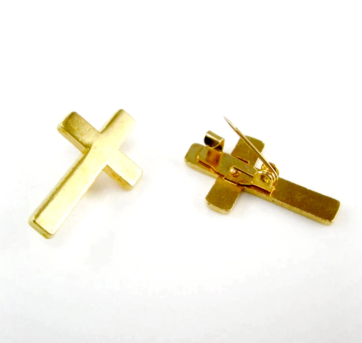 Gold cross lapel pin sweater brooch hat pin shirt pinning for men women jewelry jewellery