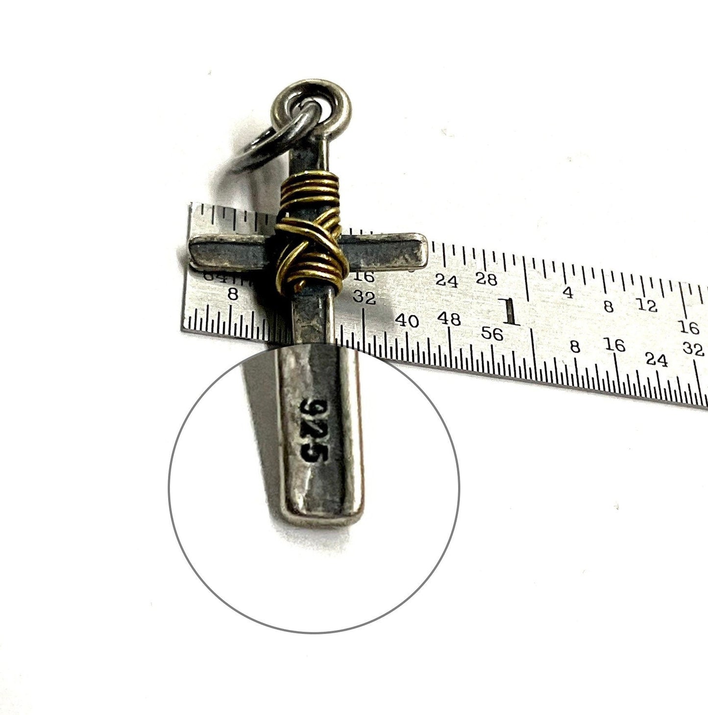 Solid Silver Cross US Coin Stamp Accent Stainless Steel Chain for Men Old World Silver Necklace Cross Super Box Chain Jesus