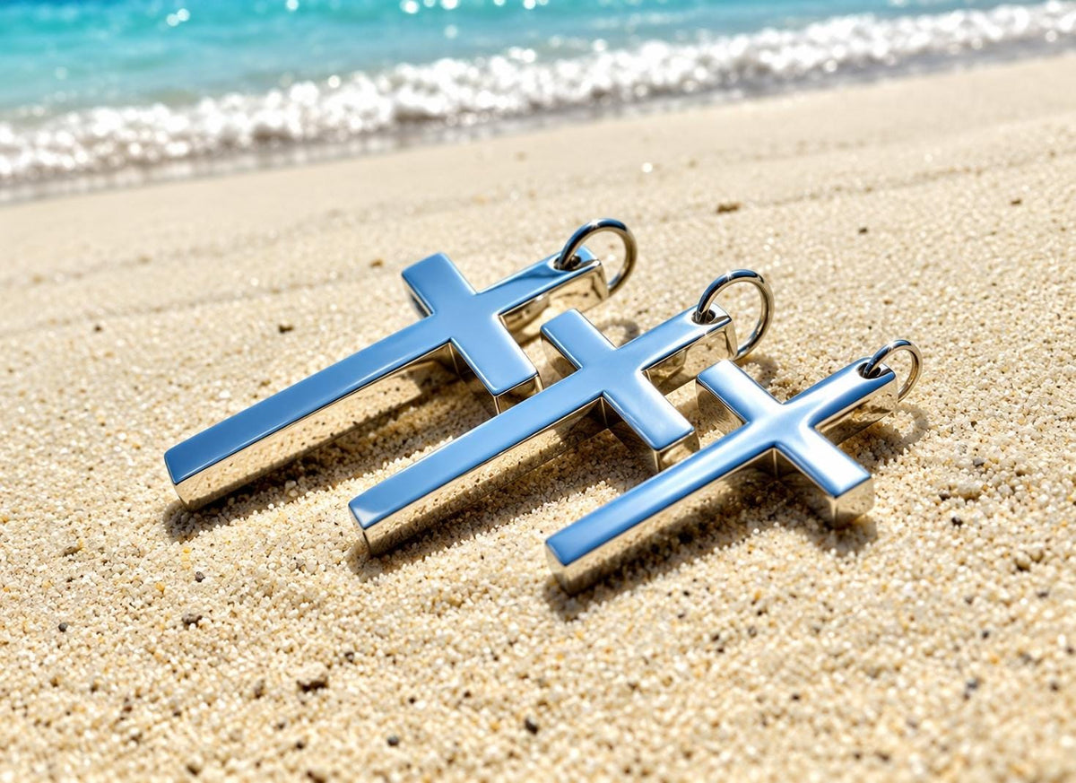 Sterling Silver Crucifix Cross Necklace – High-Gloss Finish