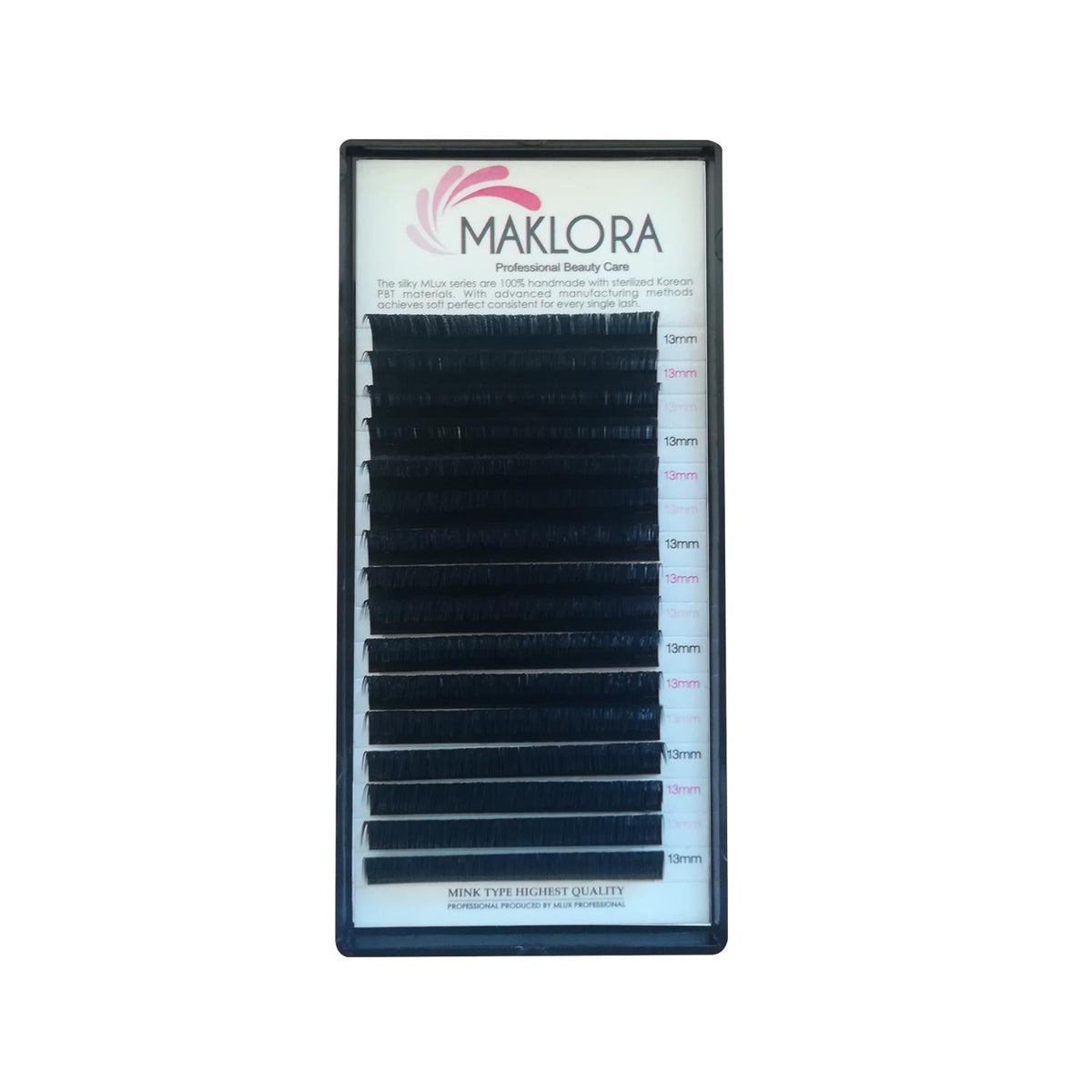 Maklora Silk Eyelash Extensions D Curl 0.07 Thickness 13mm Length - Enhance Your Lashes with Luxurious Silk Eyelashes