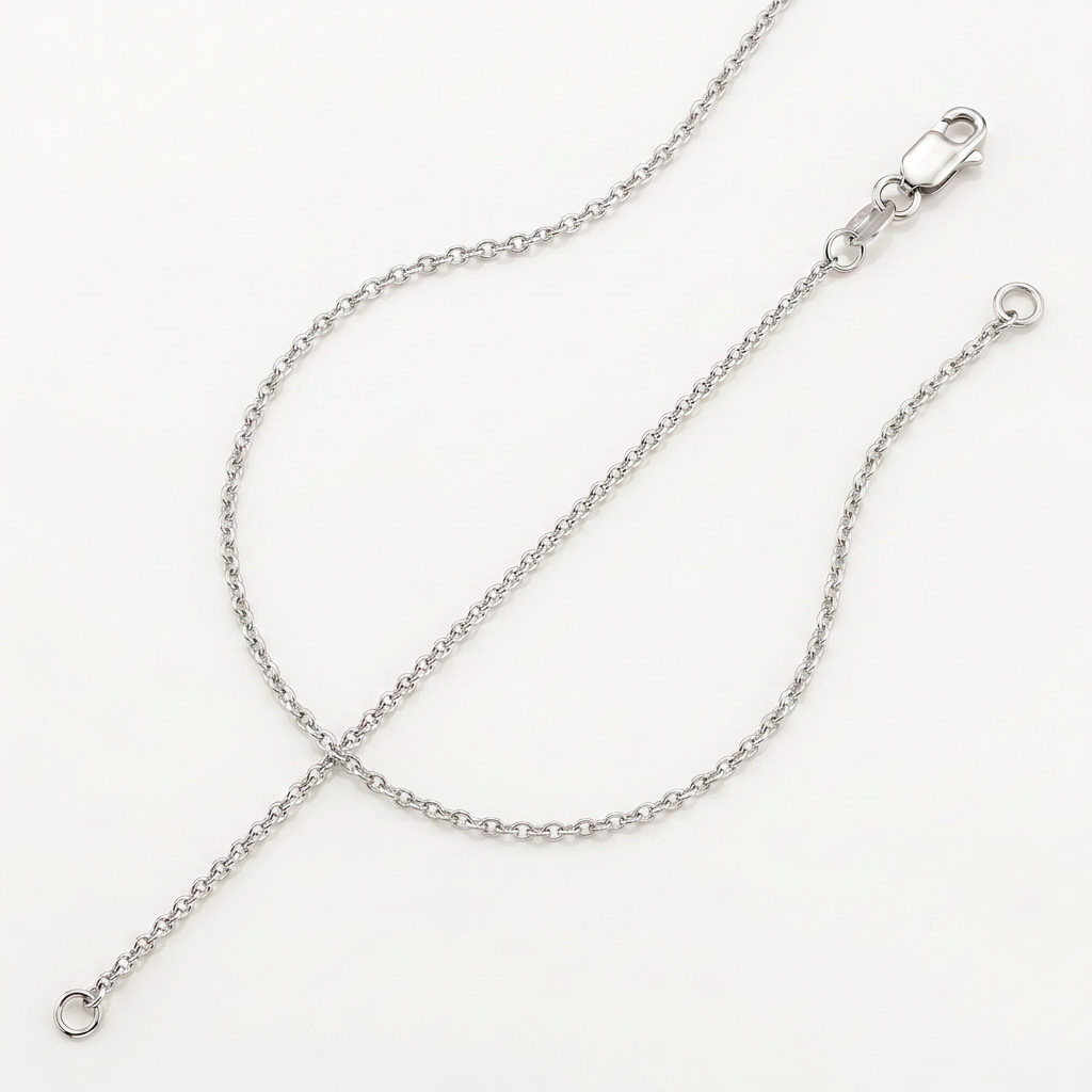 14k White Gold Round Cable Link Chain 1.5 mm