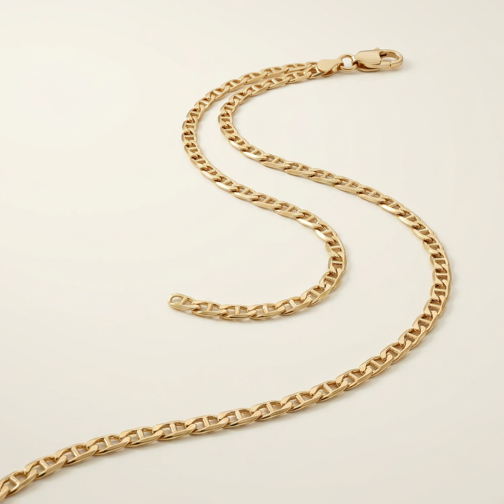 10k Yellow Gold Mariner Link Chain 1.2mm