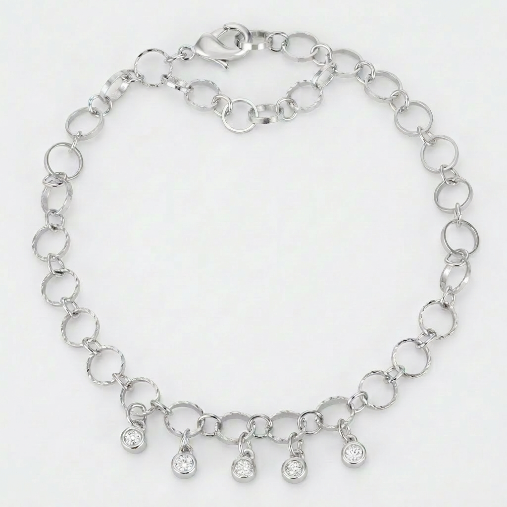 .55 Ct Stunning 8" Bracelet with CZ Charms