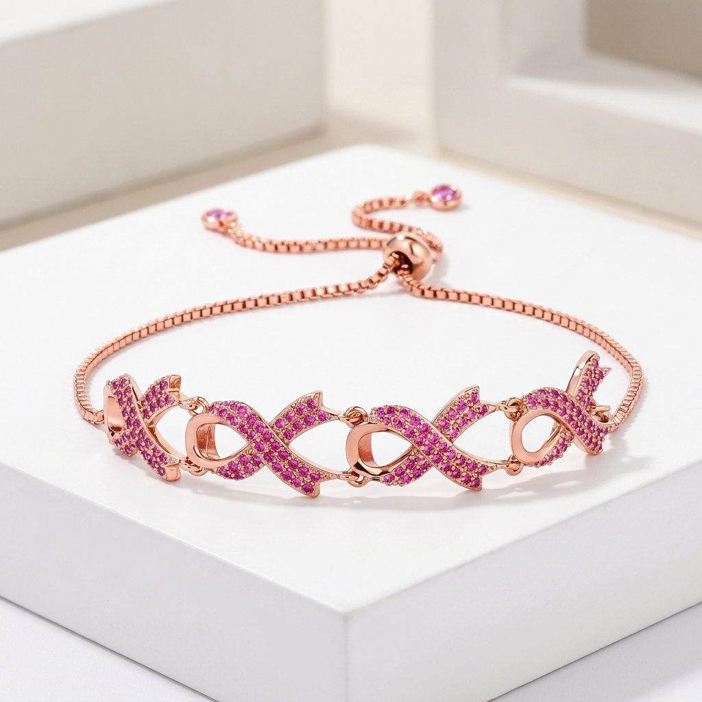 CZ Ribbon Bracelet