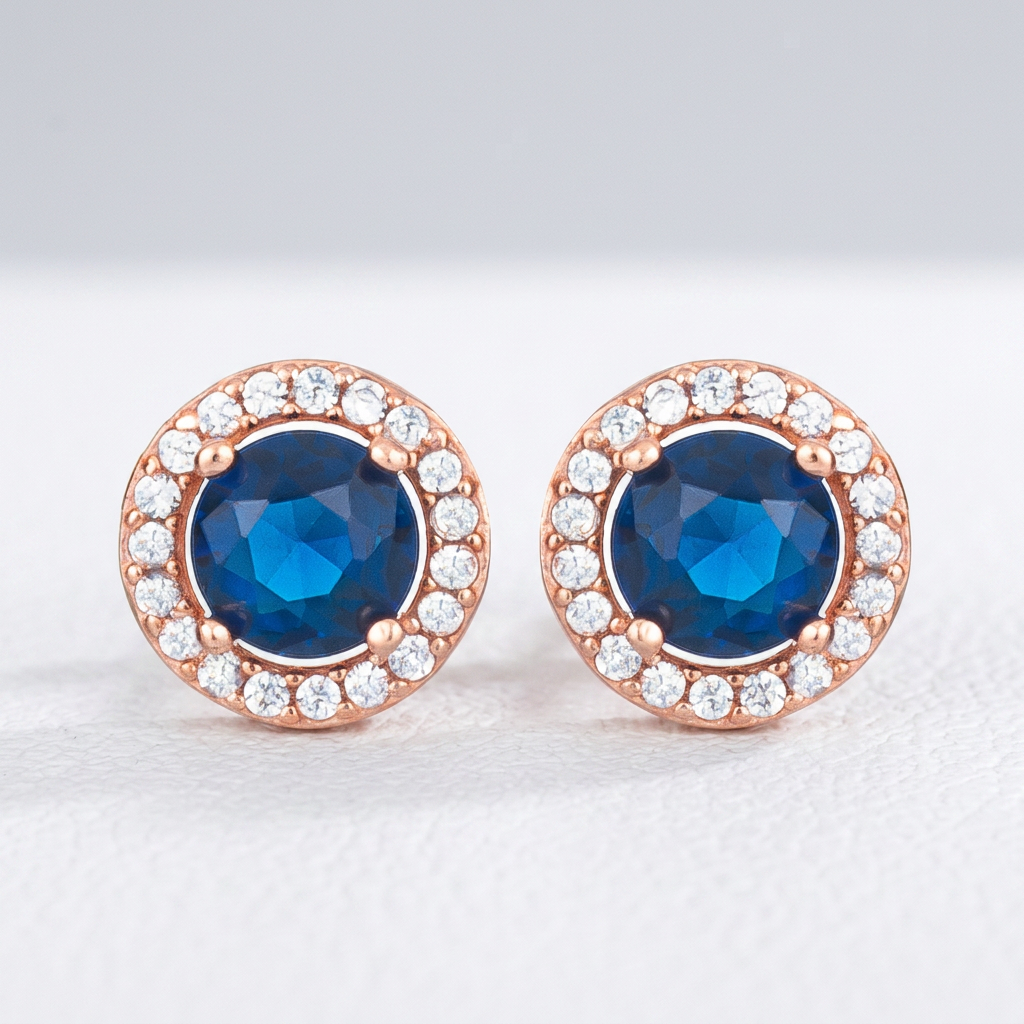 2.3Ct Plated CZ Halo Earrings