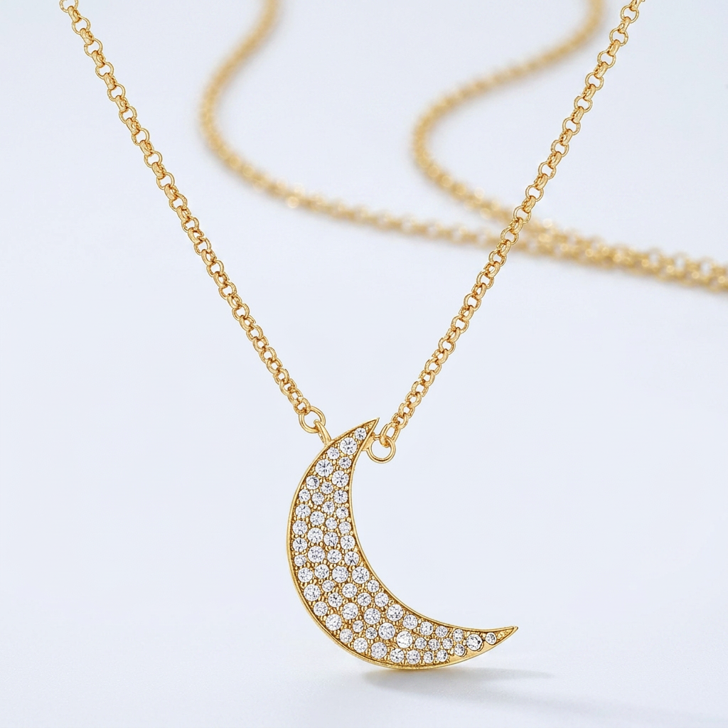 Avera To The Moon And Back Pendant Necklace In Gold Tone