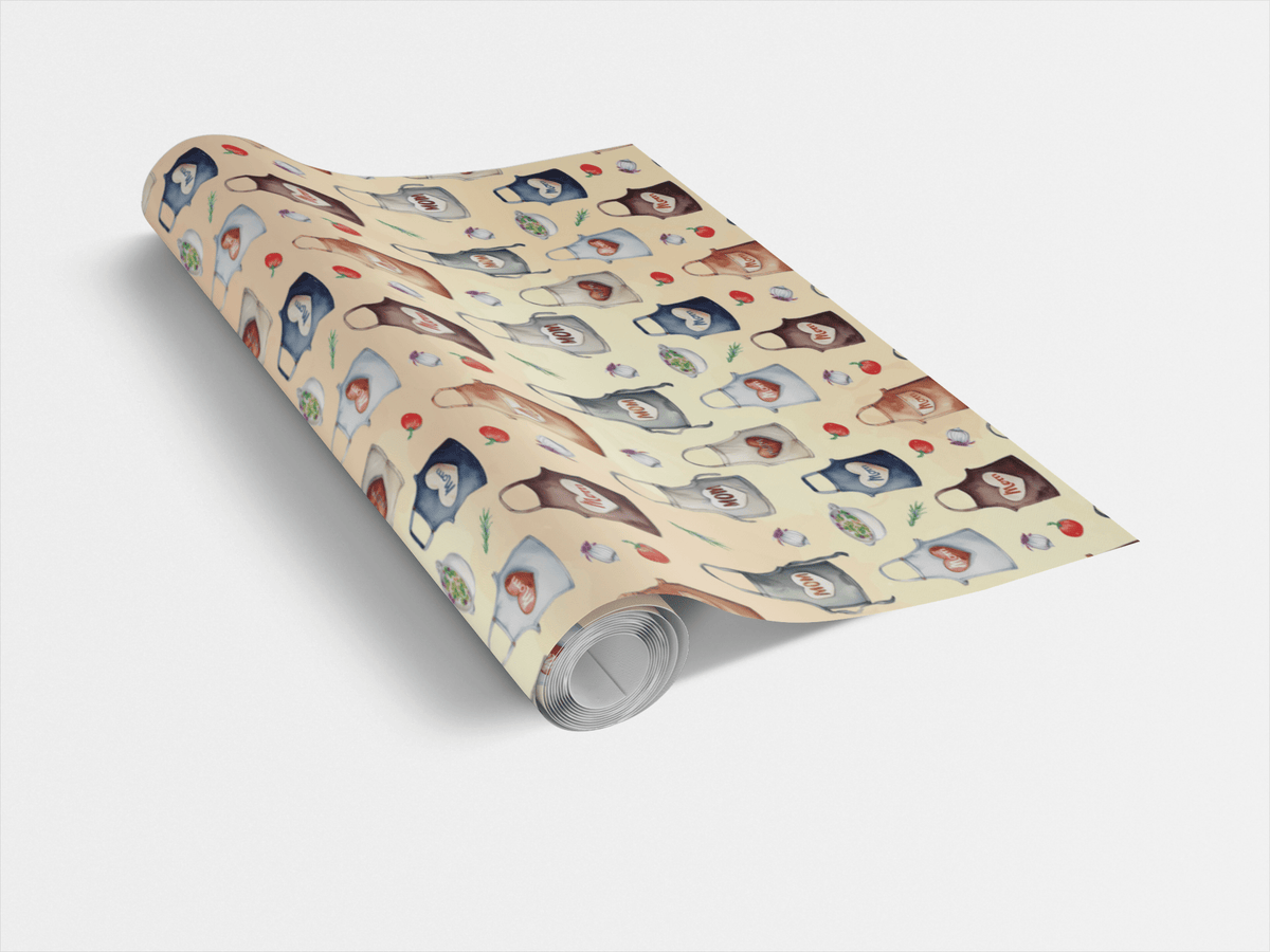 Mom's Apron - Beige Wrapping Paper