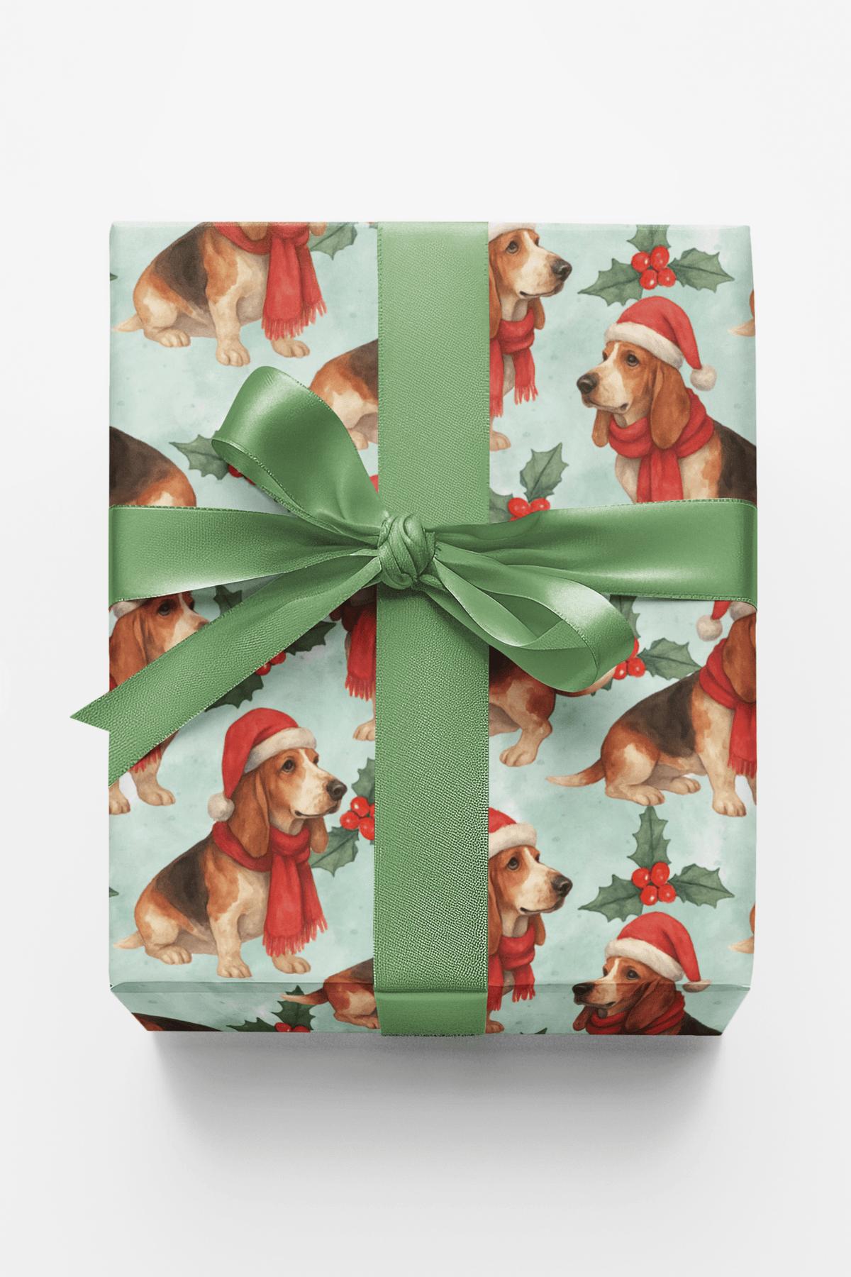 Holly Hat Harmony Hound Wrapping Paper
