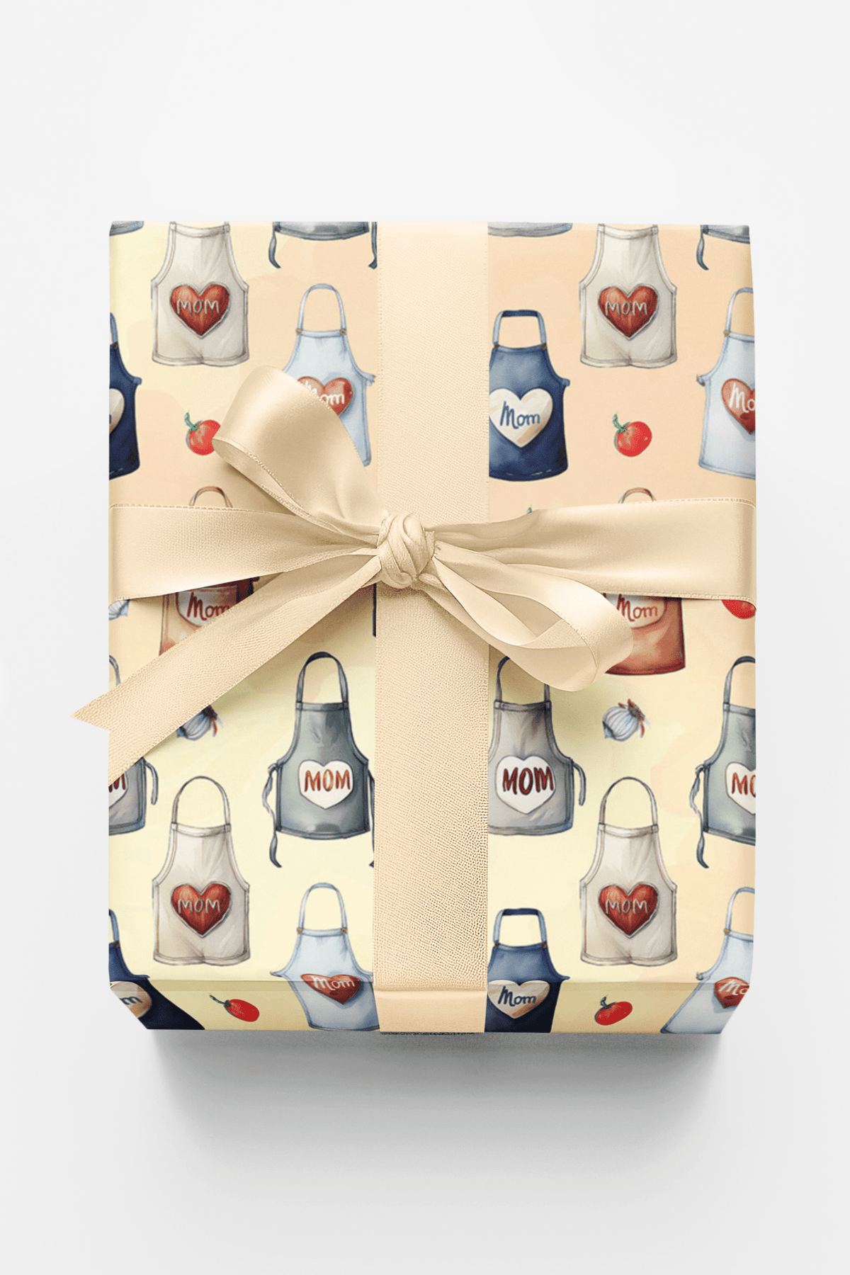 Mom's Apron - Beige Wrapping Paper