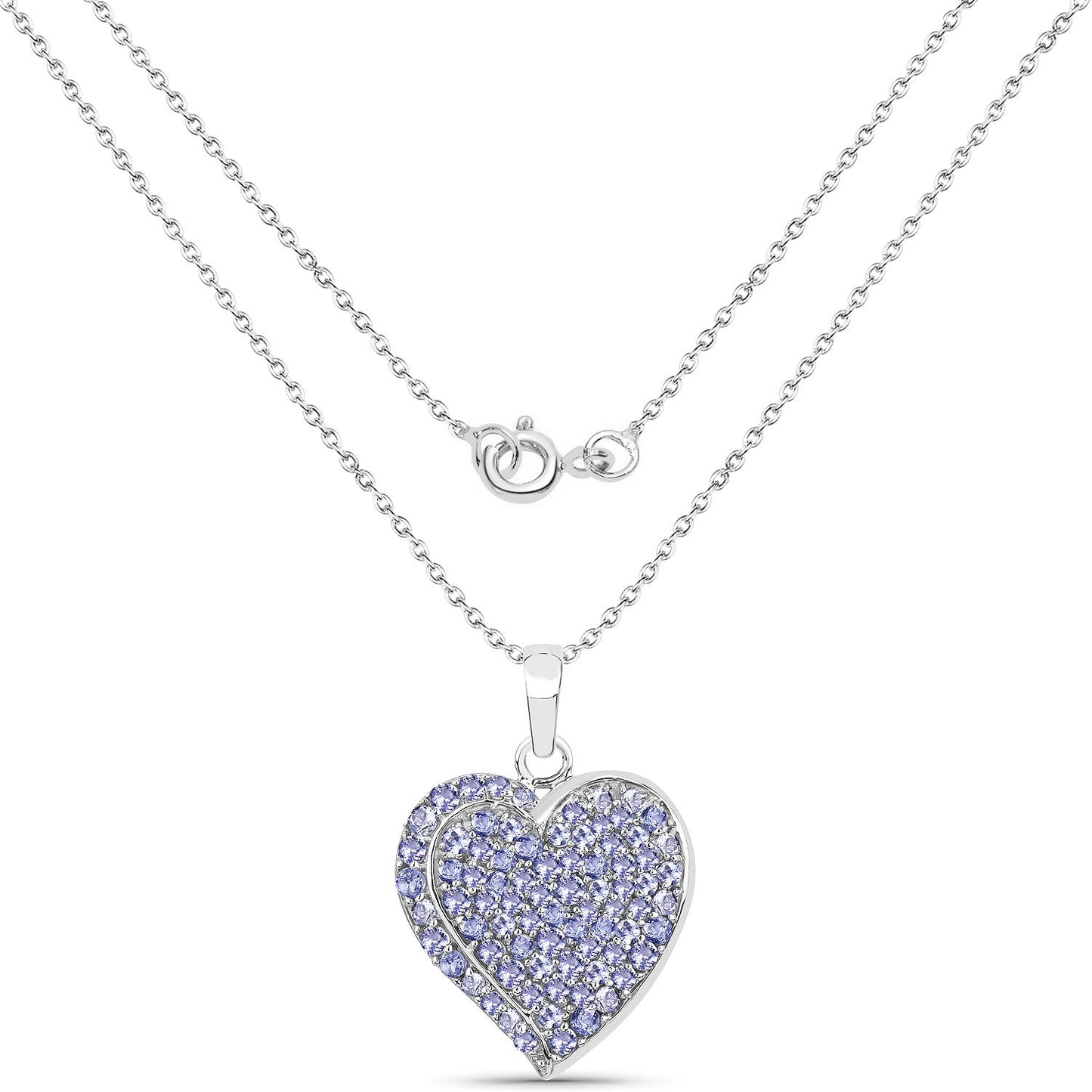 3.97 Carat Genuine Tanzanite .925 Sterling Silver Pendant