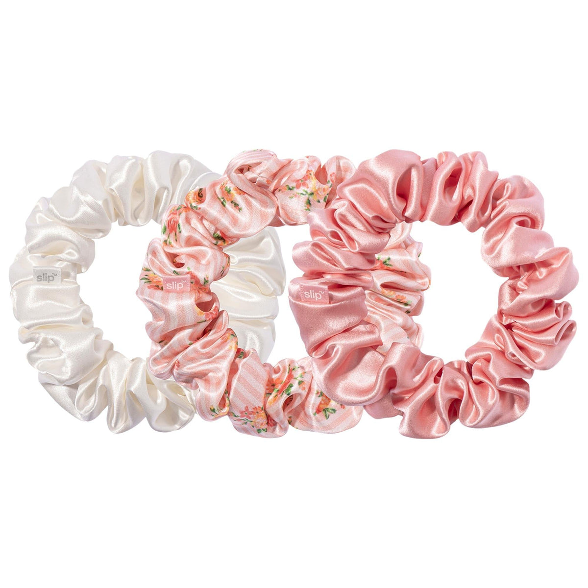 Slipsilkª Large Silk Scrunchies 3-Pack: Gentle, Anti-Breakage Hair Ties for Luxurious Crease-Free Hold
