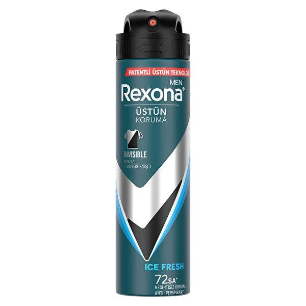 Rexona Men Invisible Ice Fresh 72-Hour Protection Deodorant Spray for Active Men - Long Lasting, Stain-Free, Fresh Scent