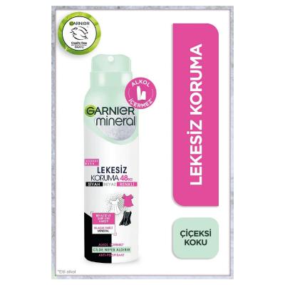 Garnier Mineral Deodorant Spray - 48-Hour Stain-Free Protection, Alcohol-Free, Natural Mineral Formula