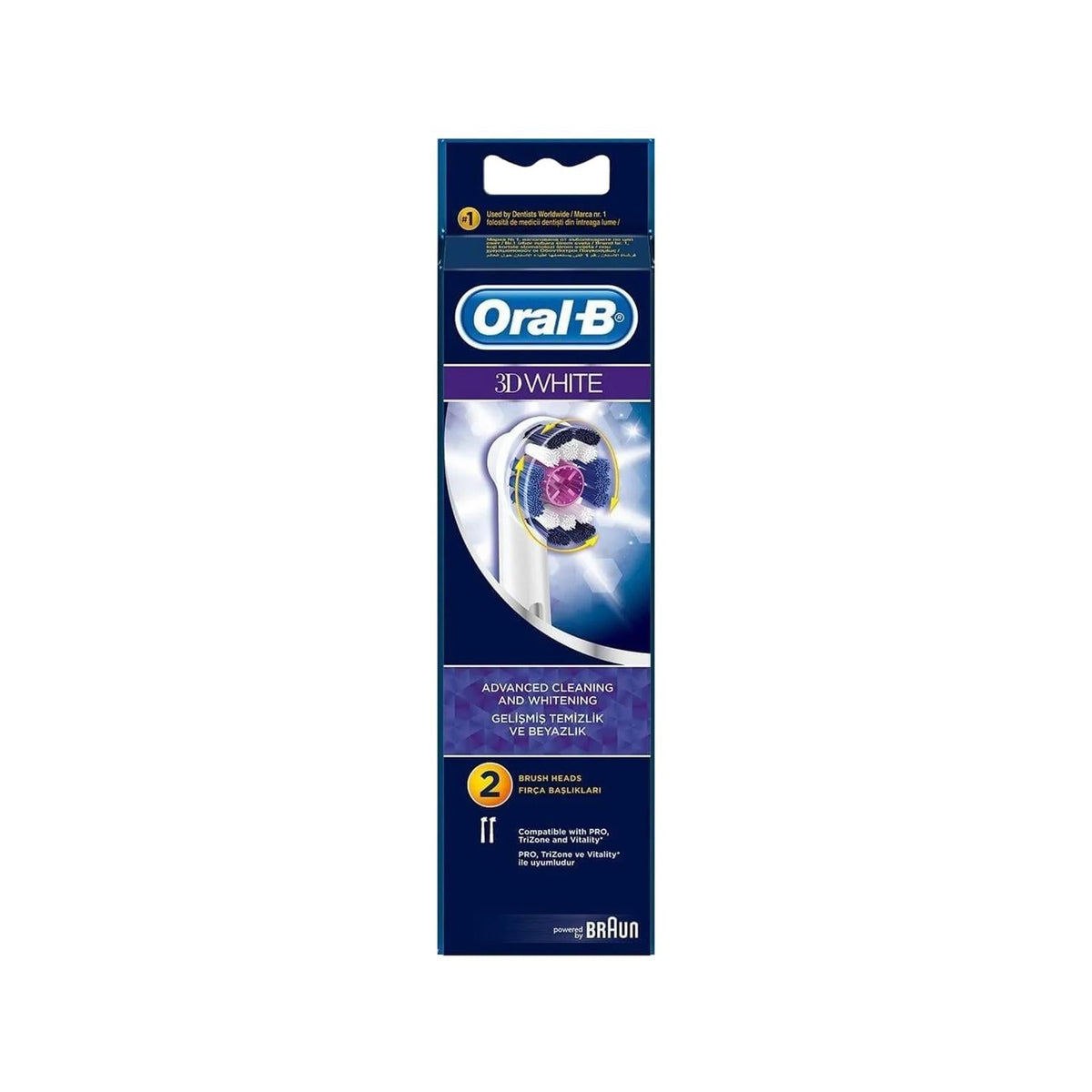 Oral-B Oral-B 3D White Toothbrush Replacement Heads (Pack of 2) - Compatible with Oral-B 3D White Toothbrushes