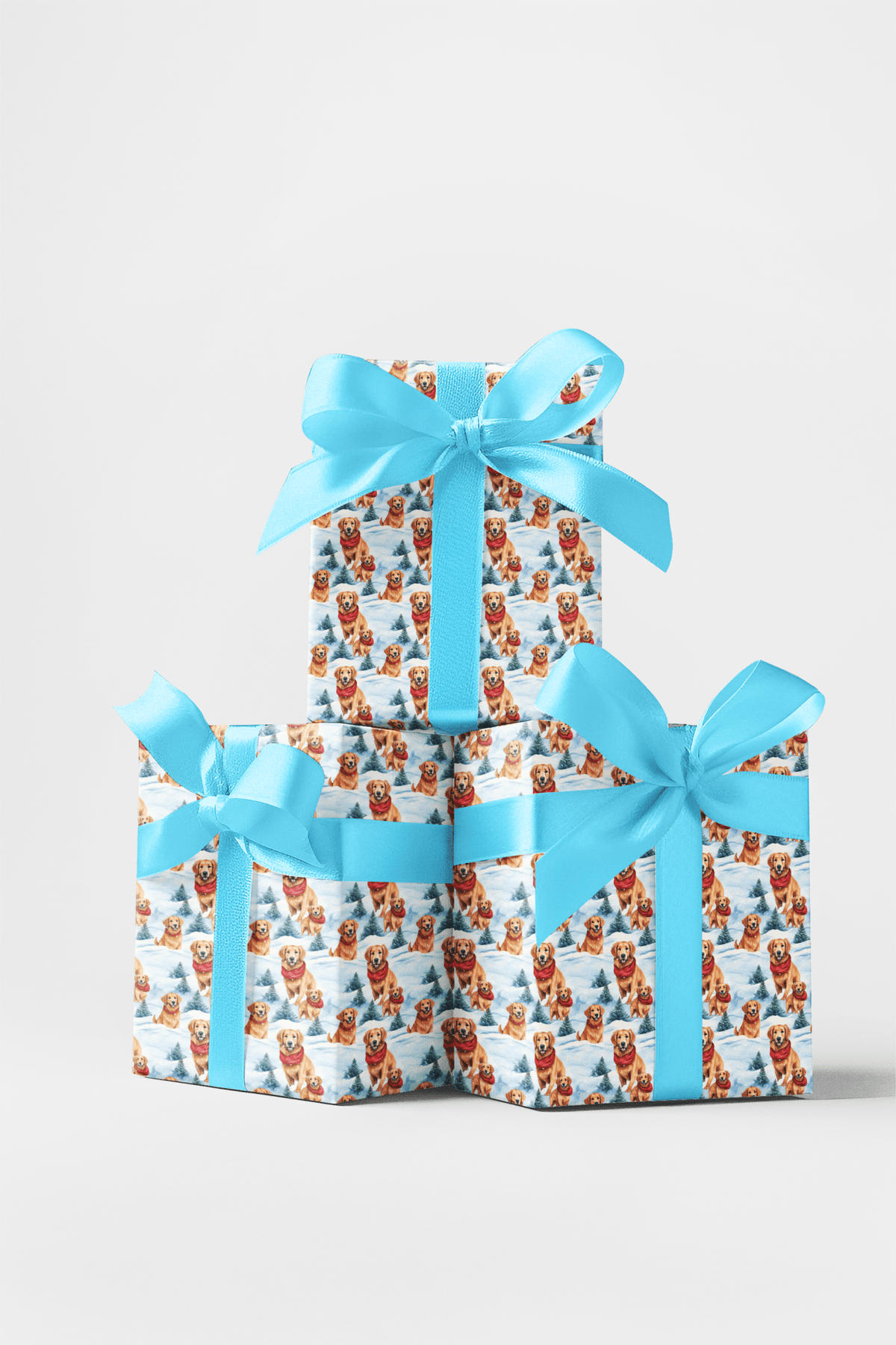 Snowbound Goldens Wrapping Paper