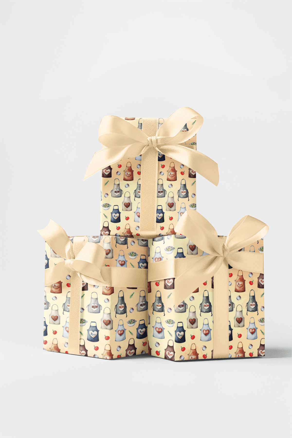 Mom's Apron - Beige Wrapping Paper