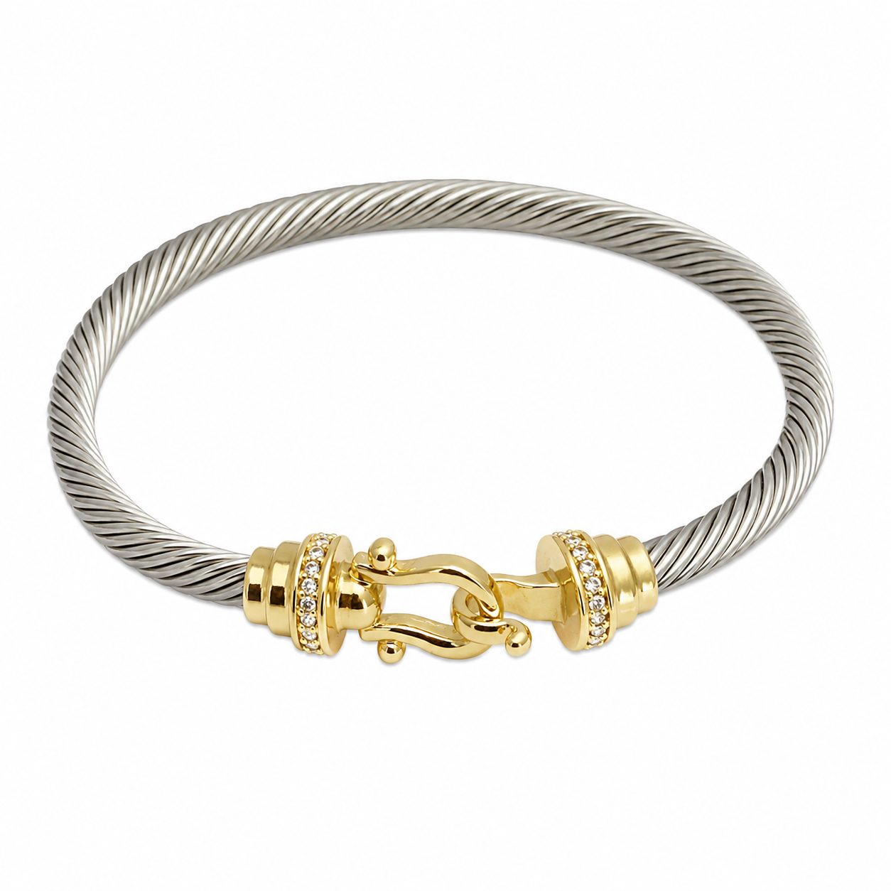 Bracelet en câble tressé avec boucle