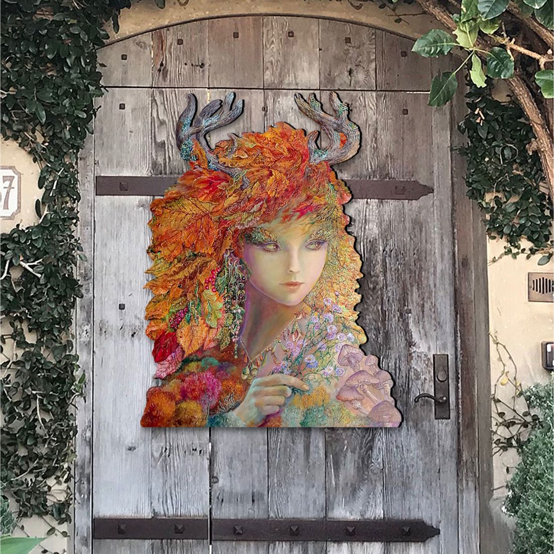 Autumn Halloween Door Decor by Josephine Wall - Thanksgiving Halloween Decor - 845611H-JW
