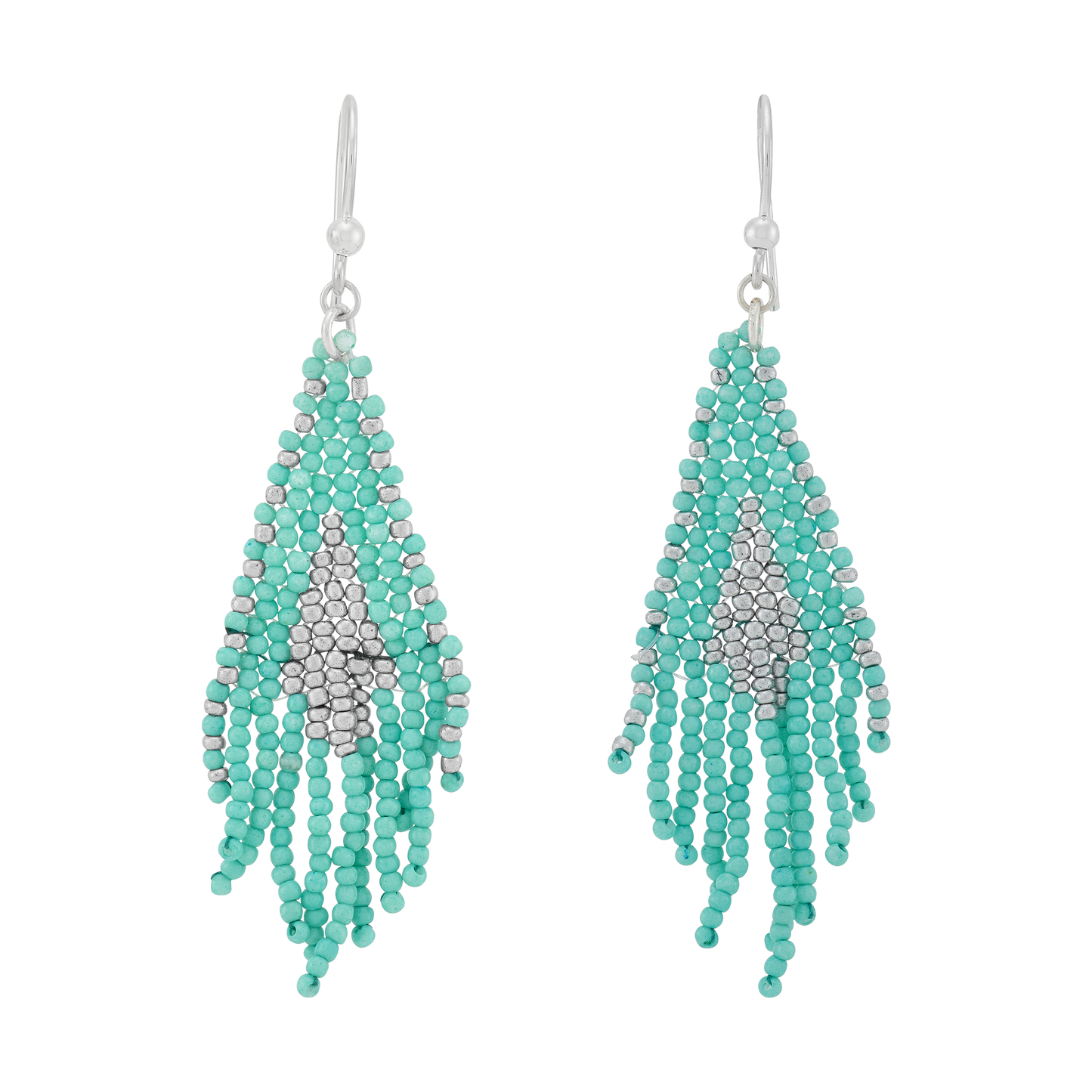 Boucles d'oreilles Silpada « Tranquil Cascade » en argent sterling et perles de rocaille sarcelle
