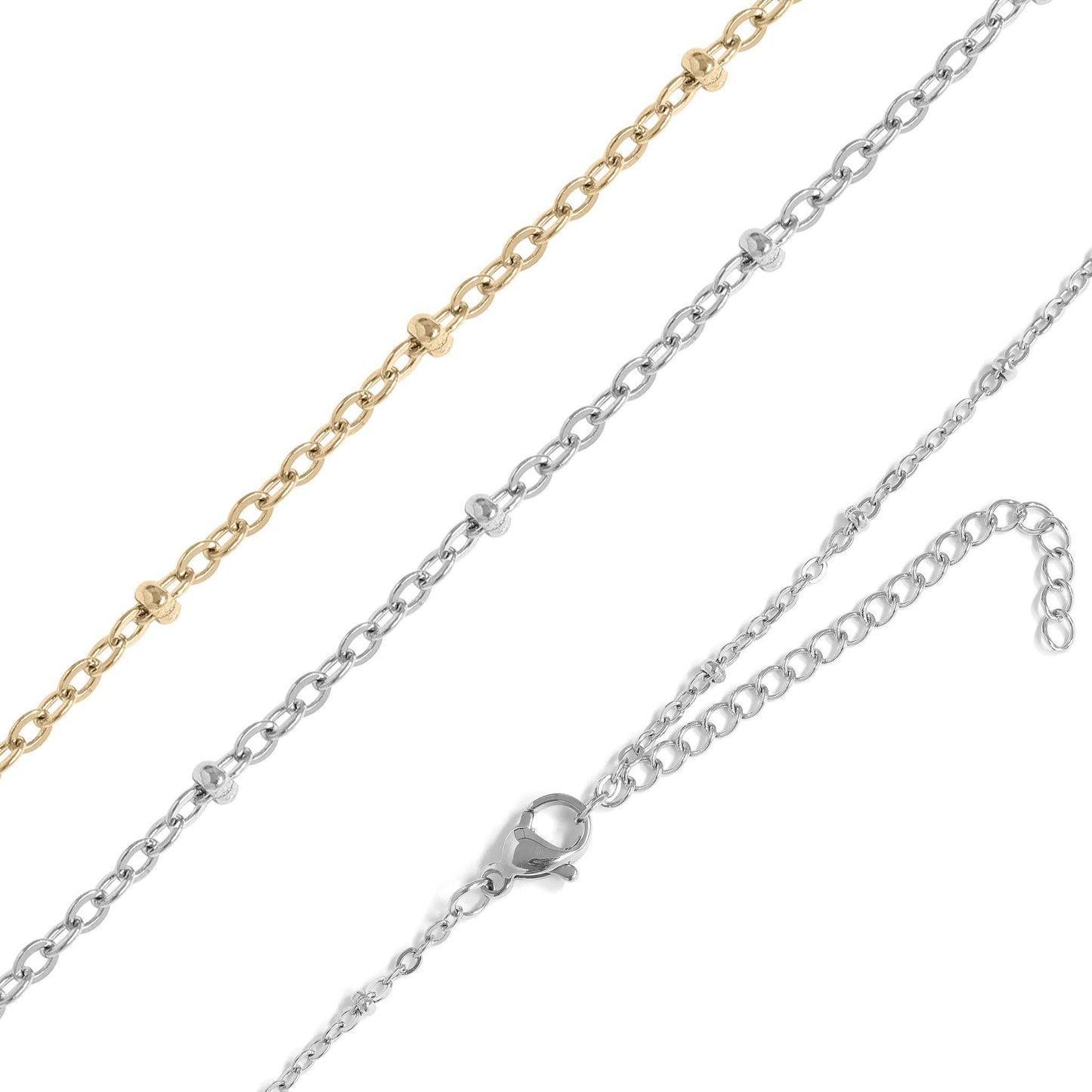 Collier chaîne satellite en acier inoxydable